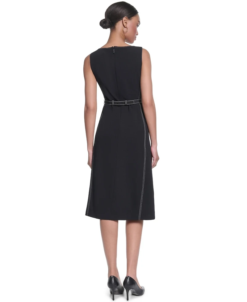 Karl Lagerfeld Paris Women's Scuba Crepe Knee-Length Dress