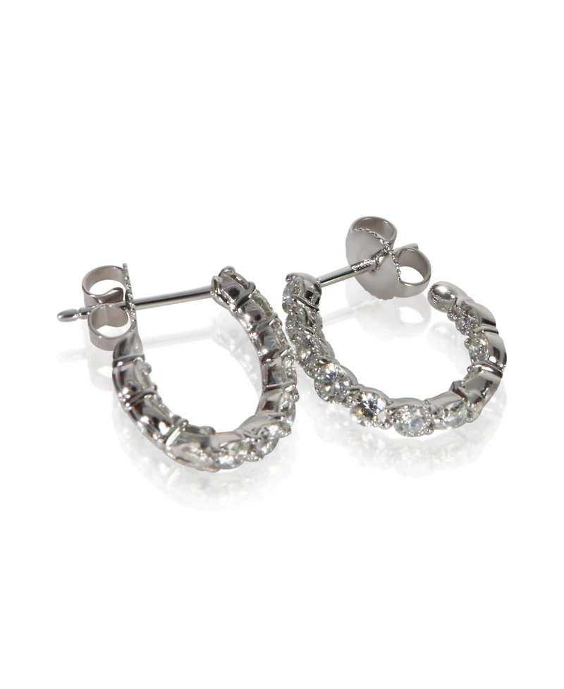 Pre-Owned Tiffany & Co Platinum Diamond Inside-Out Hoop Earrings