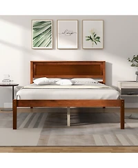 Full Size Wooden Bed Frame with Headboard and Slat Support-Full Size