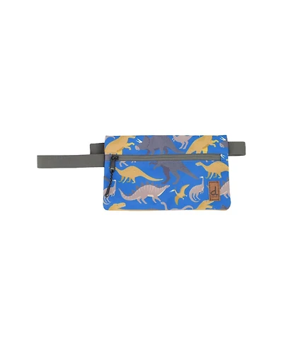 Deux par Deux Little Boy Dinosaur Graphic Durable Double-Compartment Pencil Case