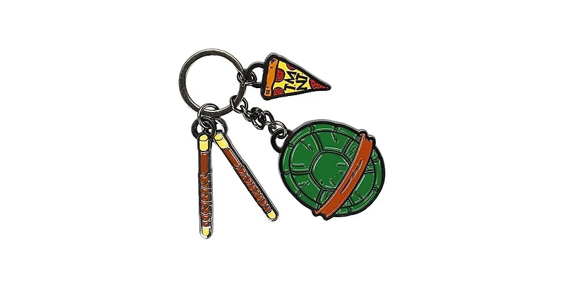 Teenage Mutant Ninja Turtle Keychain with Three Charms