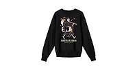 Pabst Blue Ribbon Men's Grim Reaper Enjoying a Beer Adult Black Crew Neck Sweatshirt-3XL
