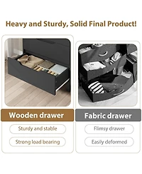 homfan 4 Dresser for Bedroom, 41.7" Tall Dresser, Freestanding Vertical Drawer Cabinet with Storage, Wooden Closet Storage Chest Living Room