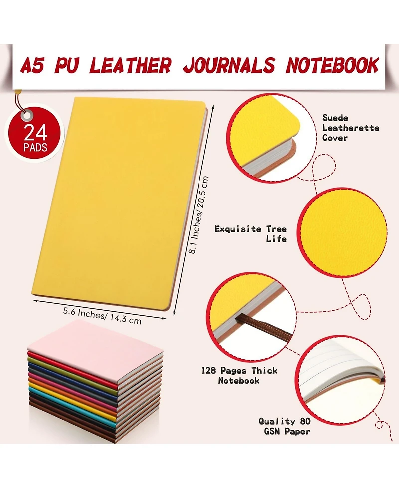 Gnuadz A5 Pu Leather Soft Cover Ruled Writing Notebook