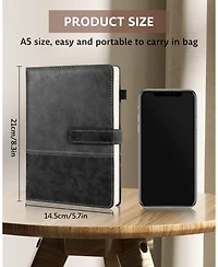 Gnuadz This A5 leather notebook is suitable for daily writing, note-taking, and office use 240 pages