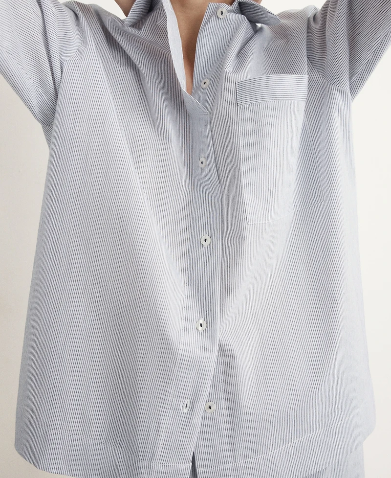 Mango Women's Cotton Striped Pajama Top