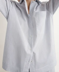 Mango Women's Cotton Striped Pajama Top