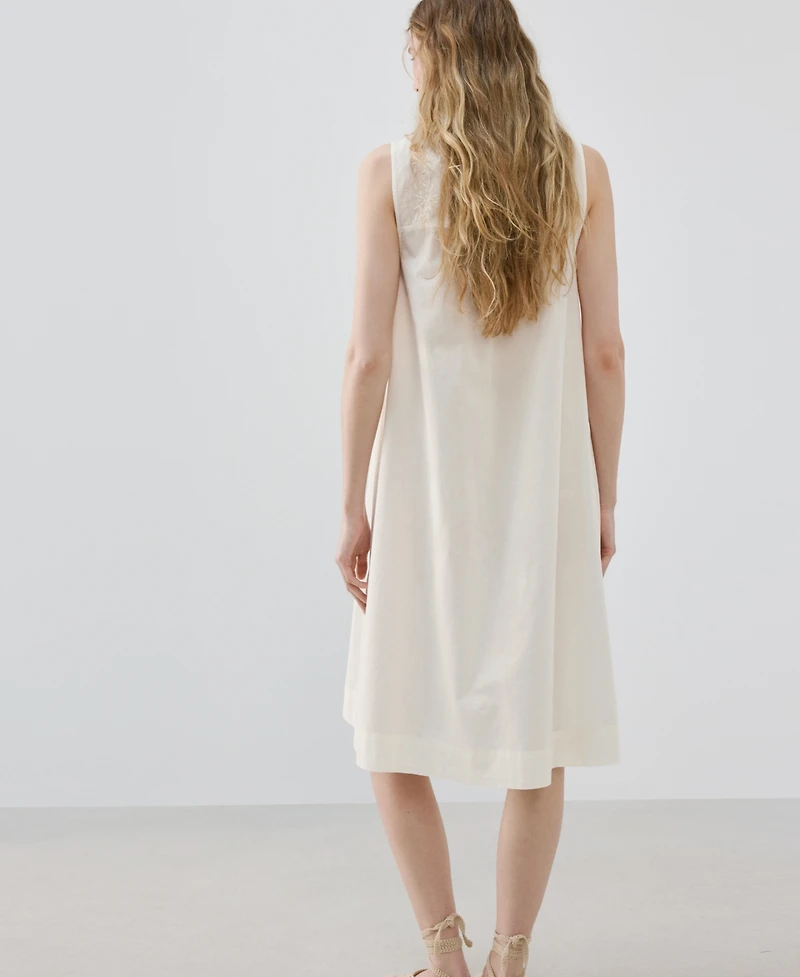 Mango Women's Embroidered Detail Cotton Nightdress