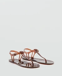 Mango Women's Buckle Closure Jelly Sandals