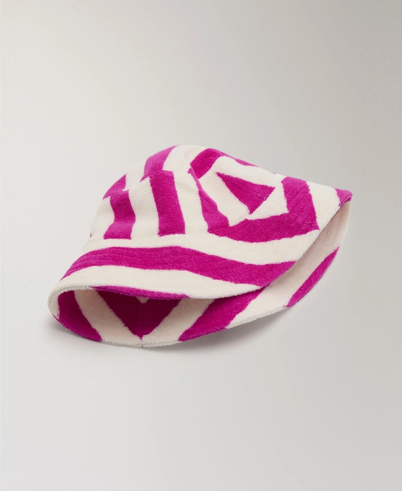 Mango Women's Striped Cotton Terry Bucket Hat