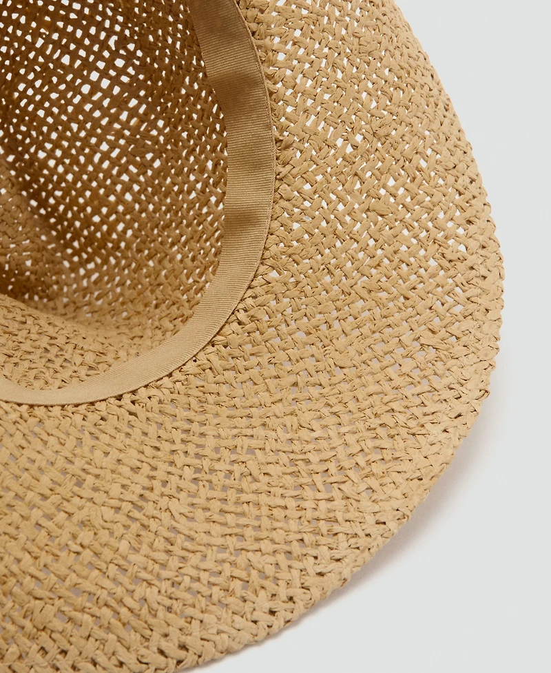 Mango Women's Shells Detail Natural-Fiber Hat
