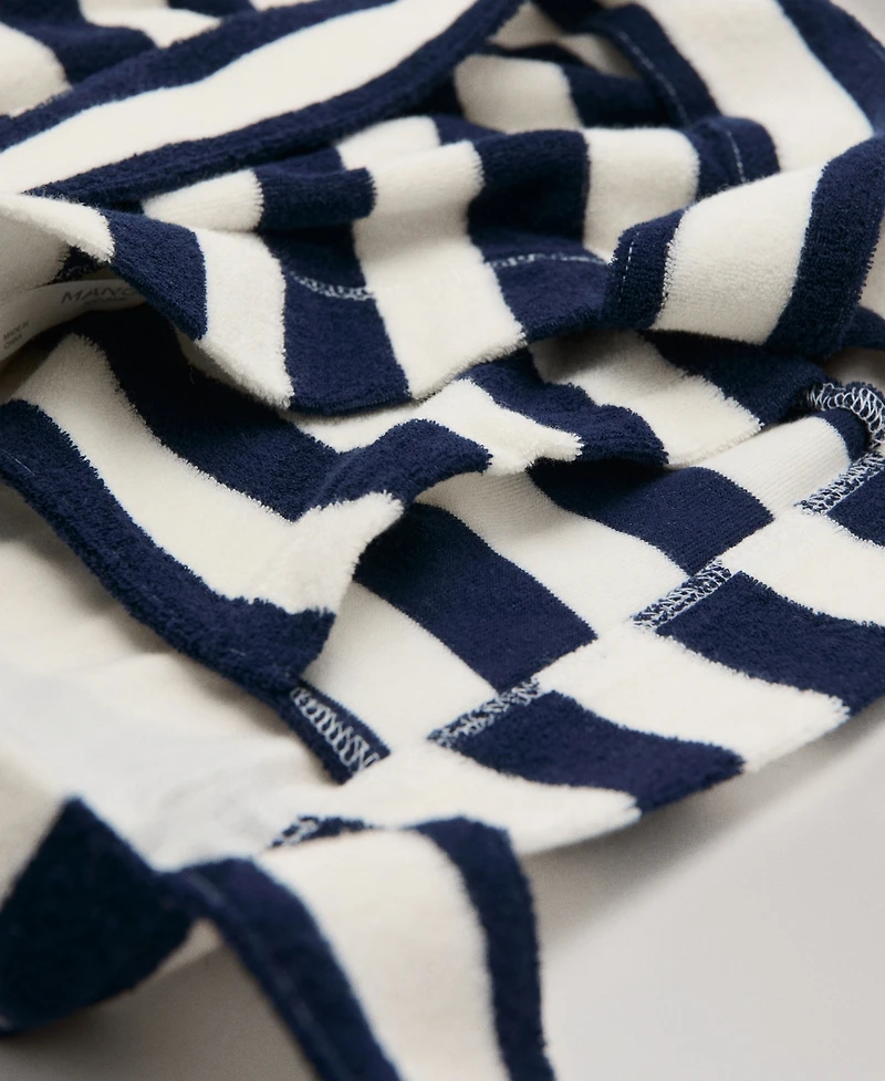Mango Women's Striped Terry Cotton Tote Bag