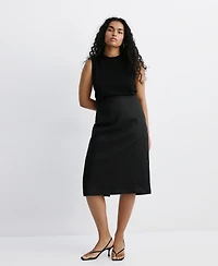 Mango Women's Linen Midi Skirt