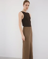 Mango Women's Linen-Blend Straight Skirt
