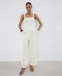 Mango Women's Openwork Embroidery Top