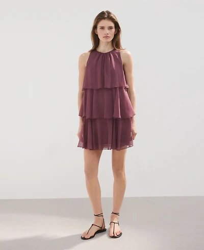 Mango Women's Ruffled Draped Dress