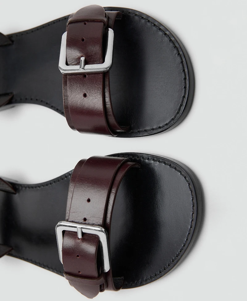 Mango Women's Buckle Leather Sandals