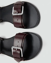 Mango Women's Buckle Leather Sandals