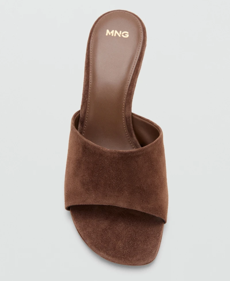 Mango Women's Suede Kitten Heel Sandals