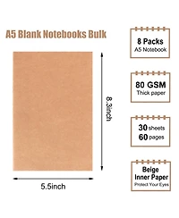 Gnuadz Blank Notebooks A5 Unlined Sketchbooks Journal Set