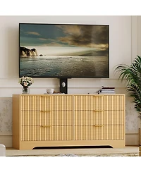 gaomon 6 Drawers, Wood Dresser Entertainment Center, Modern Media Console Table for Living Room, Bedroom