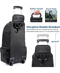 Furlihong 60L Rolling Baseball Bag - Youth Equipment Holds 4 Bats, Shoe Compart & Fence Hook, for Boys Girls 8+