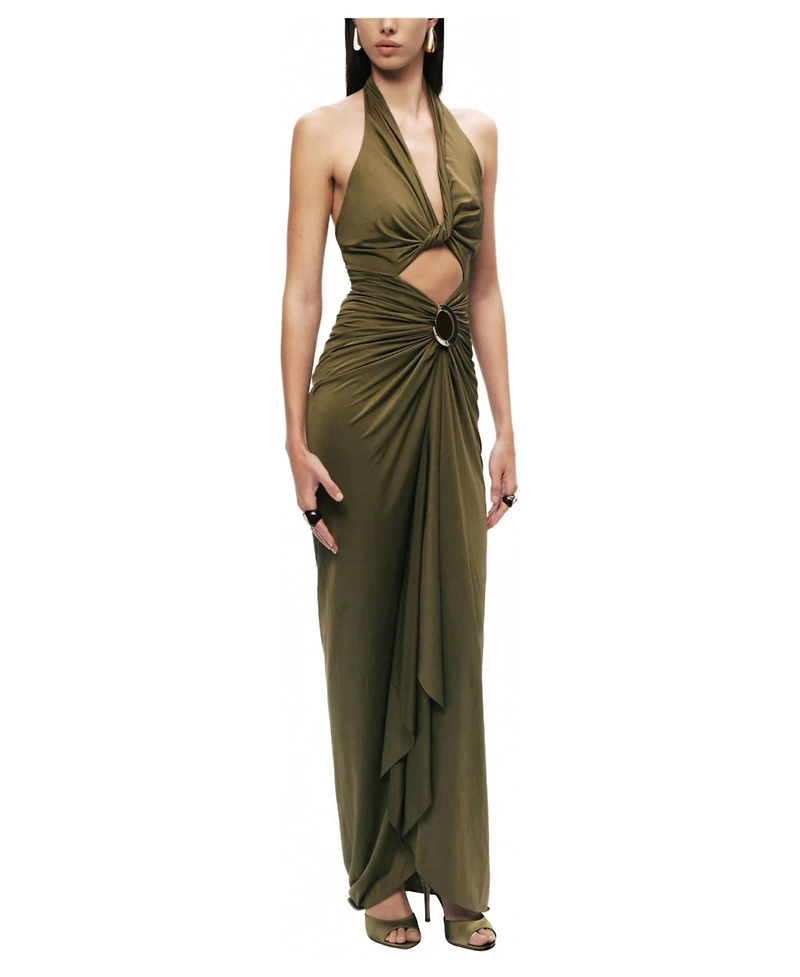 Nocturne Women's Cut-Out Halter Maxi Dress