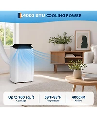 Xo Portable Air Conditioner, Cools/Heats Up to 700 Sq.Ft, 14000 Btu
