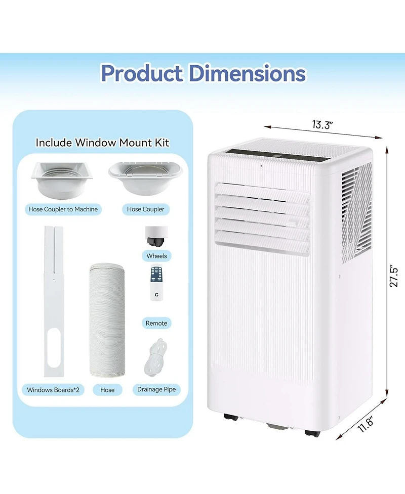 Xo Portable Air Conditioner, Cools/Heats Up to 450 Sq.Ft, 10000 Btu