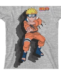 Naruto Boys Shadow Effect Crew Neck Short Sleeve Athletic Heather T-shirt-xl