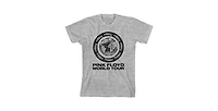 Pink Floyd Boys World Tour Earth & Planes Crew Neck Short Sleeve Athletic Heather T-shirt -Xl