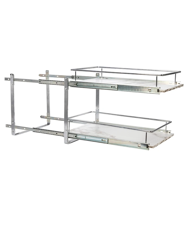 Household Essentials Glidez Steel Pull-Out Storage Organizer, 2-Tier Design