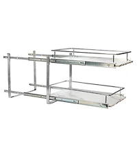 Household Essentials Glidez Steel Pull-Out Storage Organizer, 2-Tier Design