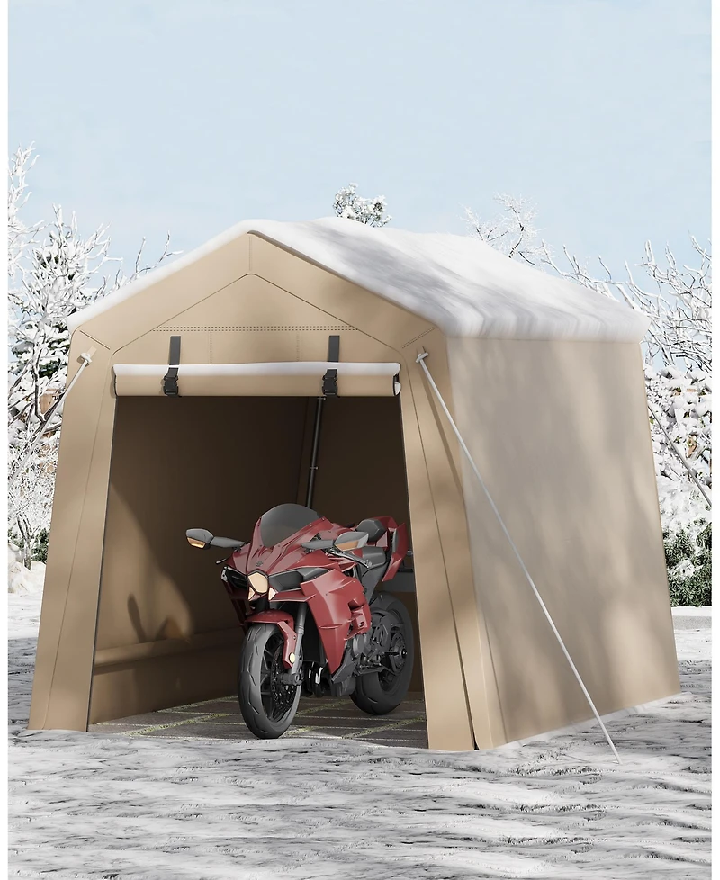 gaomon All-Weather Portable Outdoor Carport, Motorcycle Storage Shed for Bikes Firewood