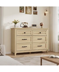 gaomon 6 Dresser for Bedroom, 47 in Wide Drawer Dresser with Storage Freestanding, For Living Room, Bedroom, Entryway