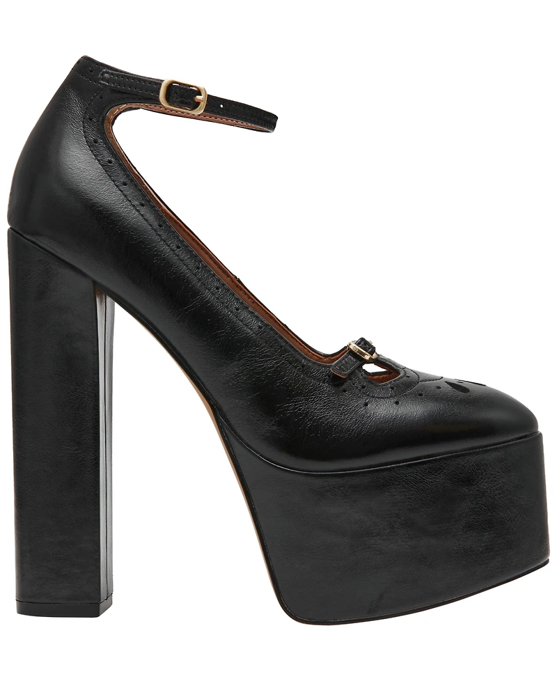 Steve Madden Women's Saxon High Platform Brogue Block Heel Pumps
