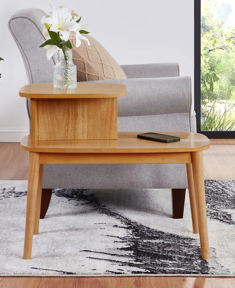 Convenience Concepts 15.75" Wood Maxwell Mid-Century 2-Tier Chairside End Table
