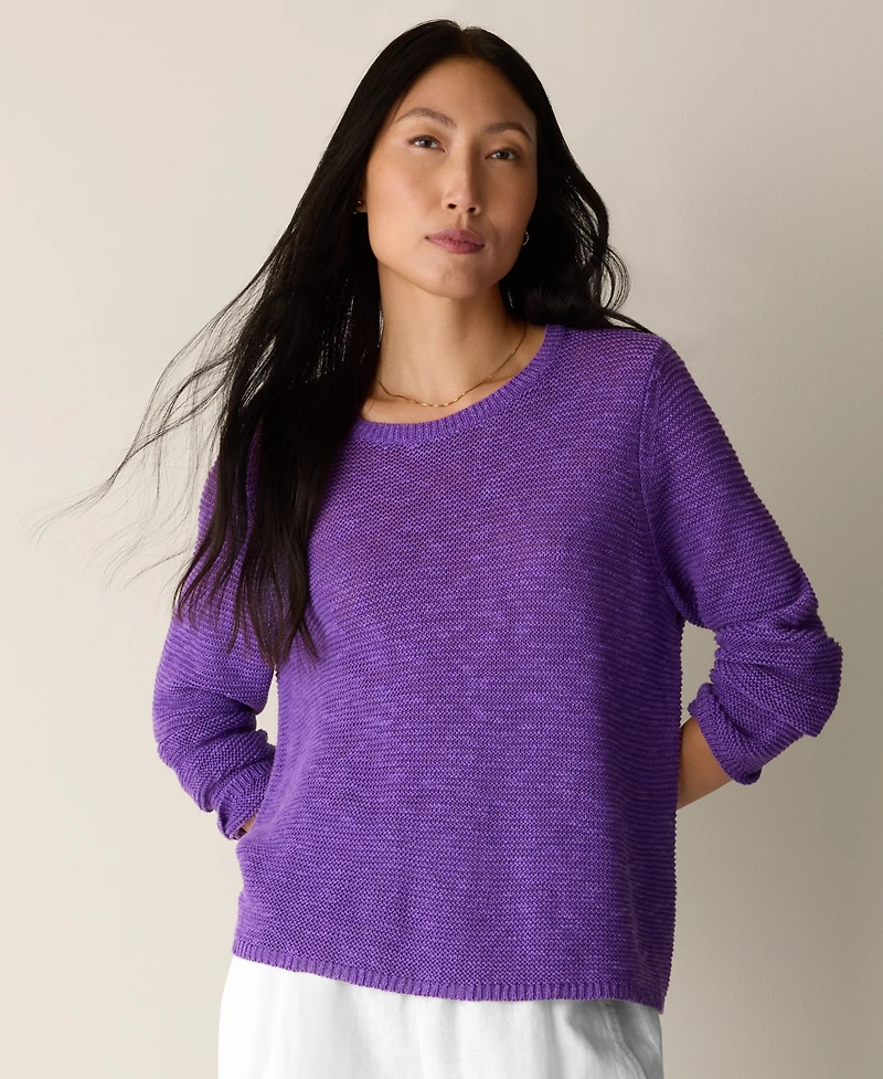 Eileen Fisher Women's Long-Sleeve Crewneck Sweater, Regular & Plus