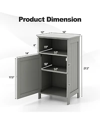 sumyeg Freestanding Bathroom Storage Cabinet with Adjustable Shelves Floor Organizer