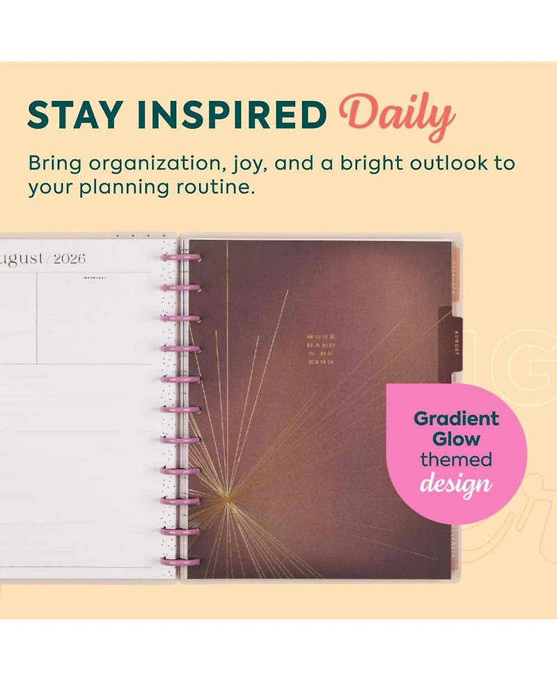 Gnuadz Happy Planner Disc-bound July 2026-June 2027 Horizontal Layout