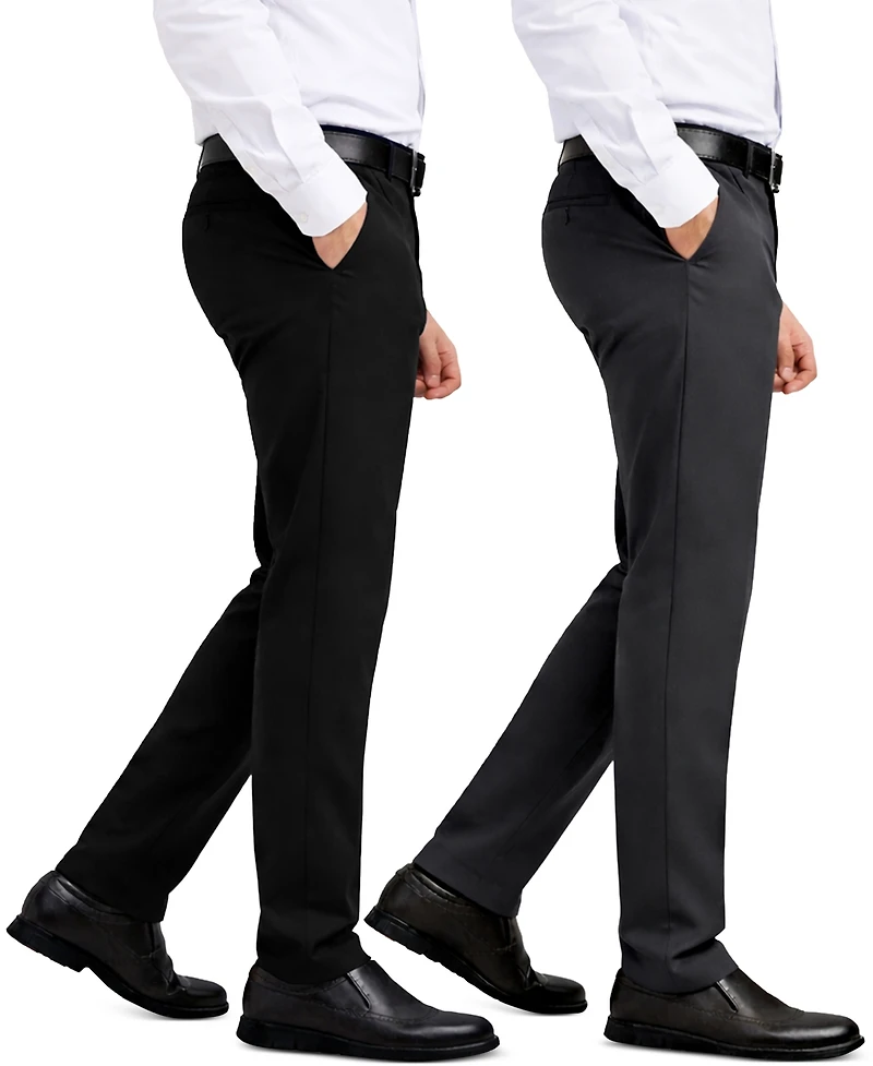 Galaxy By Harvic Men's Slim-Fit Woven Stretch Pants, 2-Pack