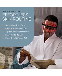 LifePro VizaCure Led Face Mask for Light Therapy - Black Led Mask for Face and Neck Care - Portable Led Light Therapy Device.