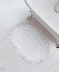 Laura Ashley Camilla Crochet Border Oval Bath Mat