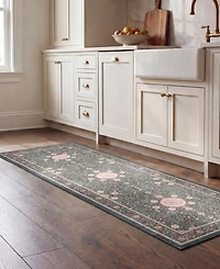 Laura Ashley Printed Chenille Victora Medallion Runner Rug, 24" x 72"