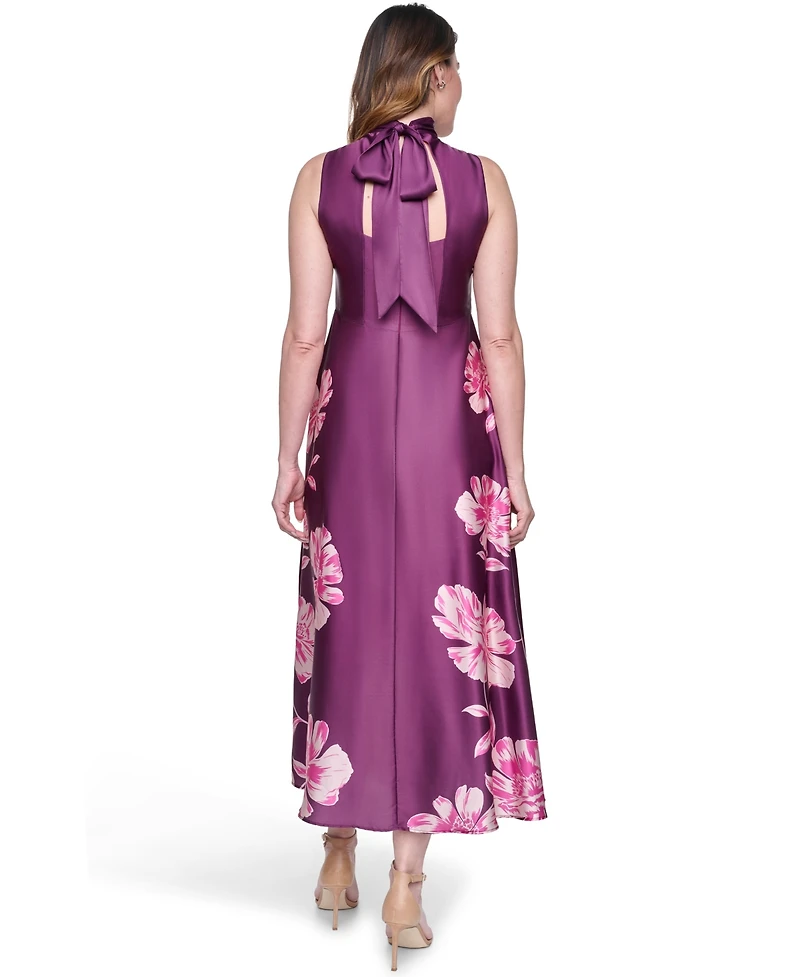 Eliza J Petite Halter Neck Zipper Midi Dress
