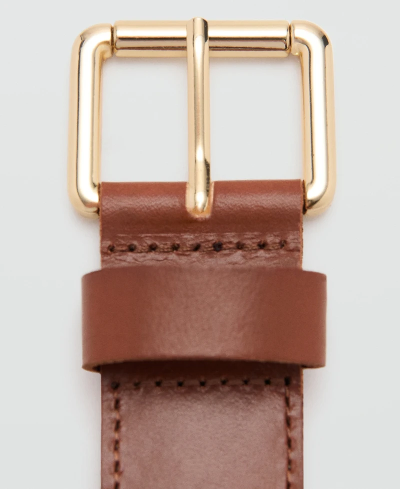 Mango Women's Braided Leather Belt