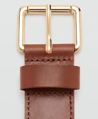 Mango Women's Braided Leather Belt