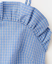 Mango Women's Ruffled Detail Short Checkered Dress