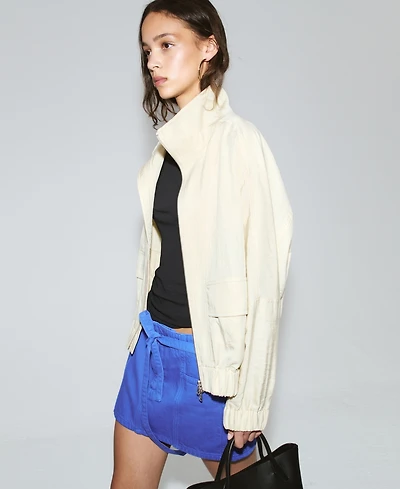 Mango Women's Belt Denim Skirt
