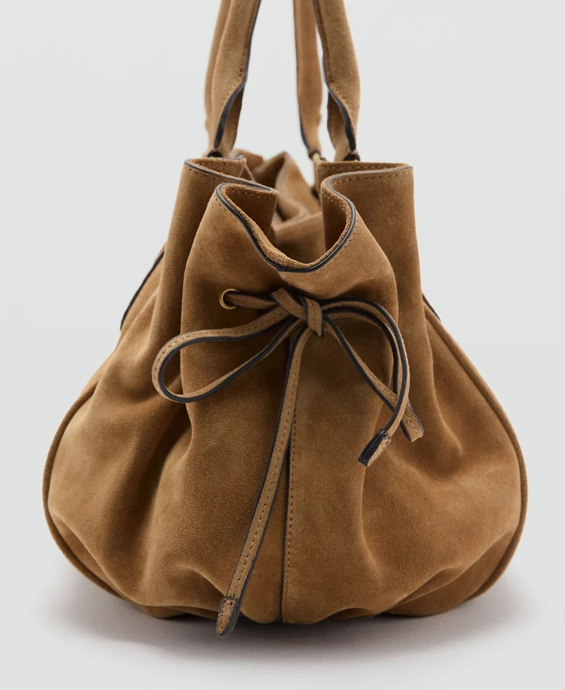 Mango Women's Suede Shoulder Bag